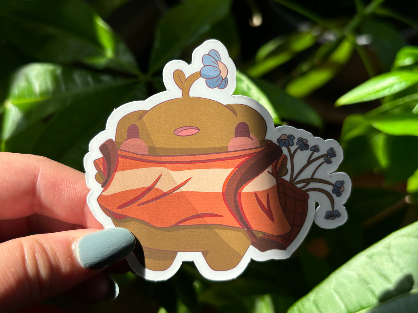 Gerald collecting flowers