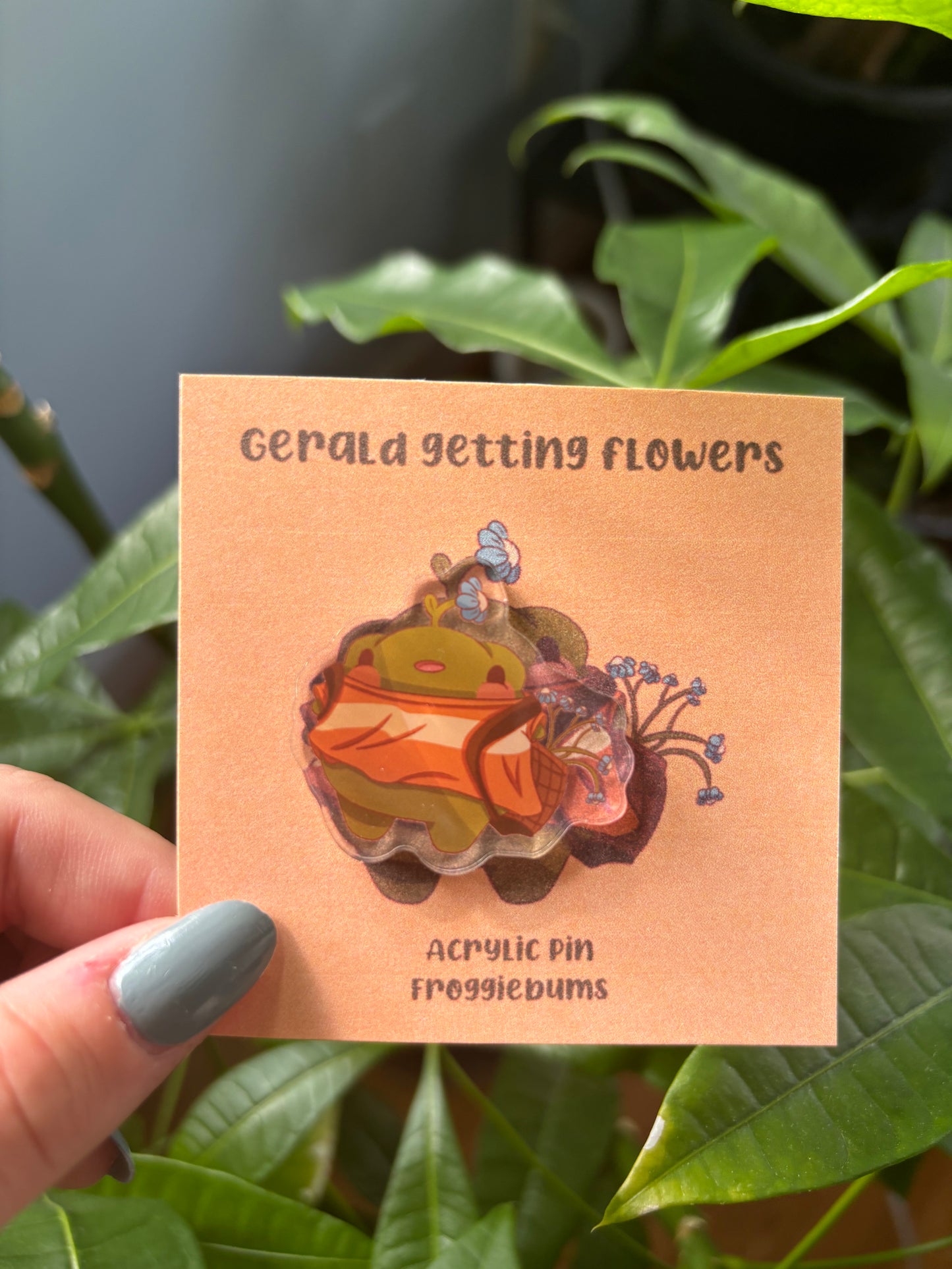 Gerald gathering flowers acrylic Pin