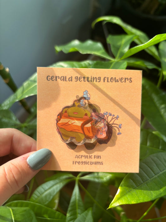 Gerald  gathering flowers acrylic Pin