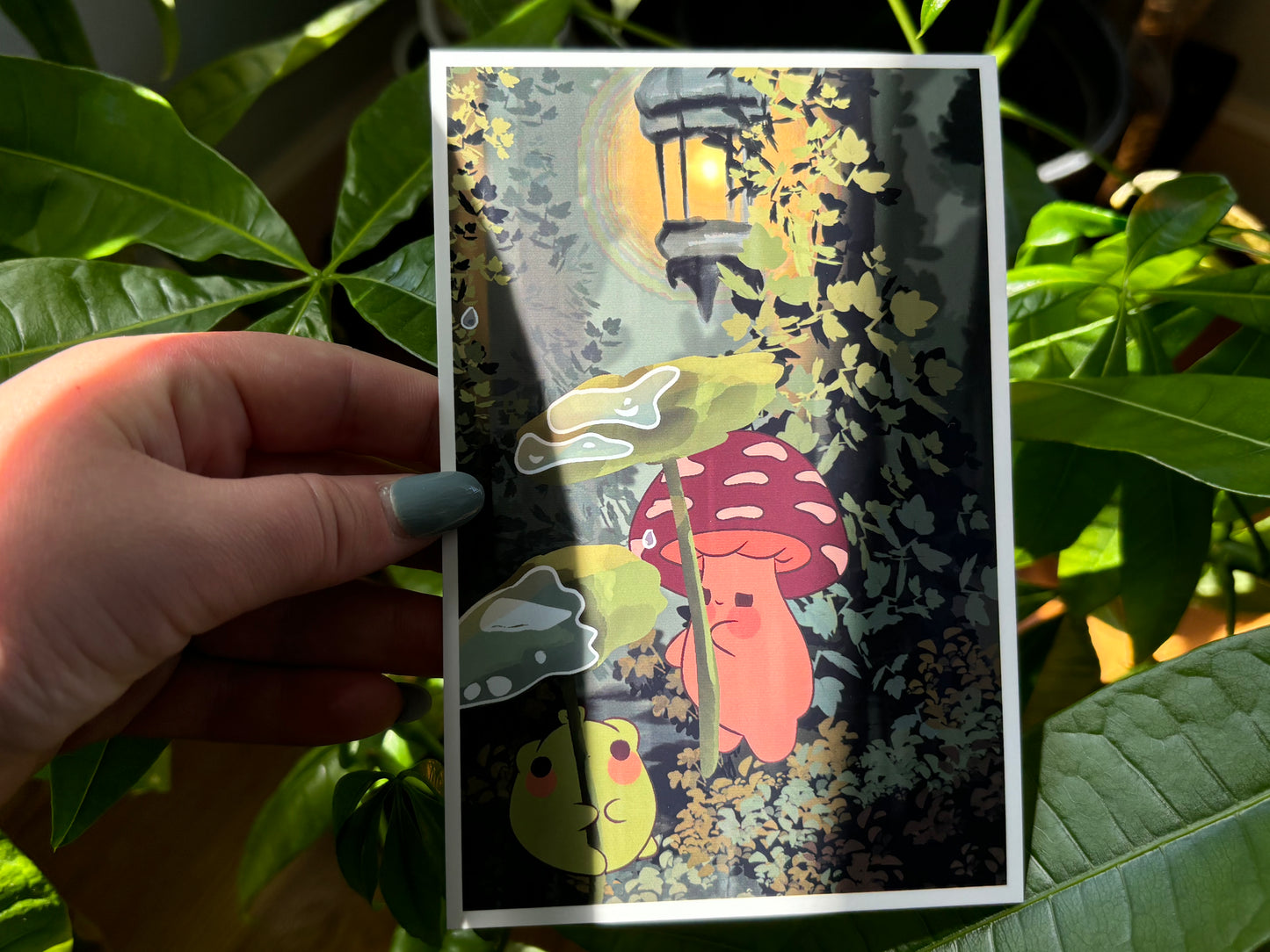 Moose and Gerald under the light - art print