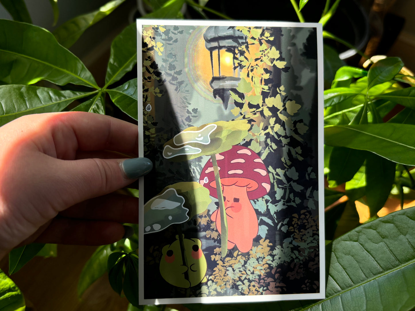 Moose and Gerald under the light - art print