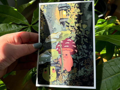 Moose and Gerald under the light - art print