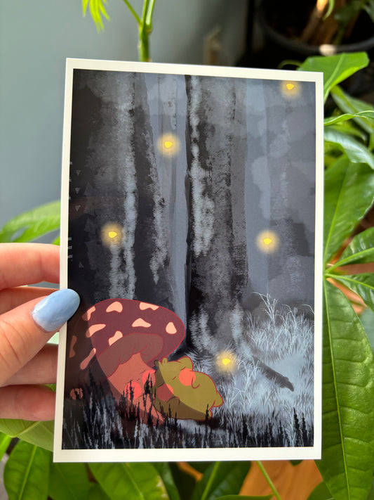 Moose and Gerald sleeping art print