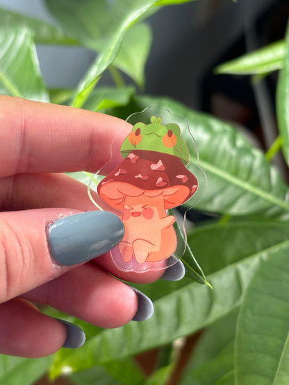 moose wearing a frog hat pin