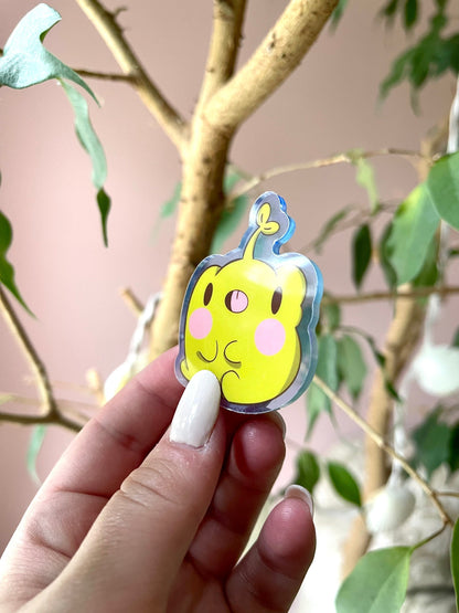 Kawaii Frog Acrylic Pin – Heart Sprout Art Pin