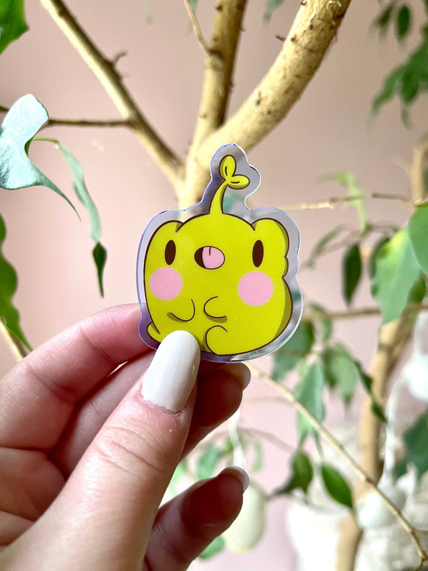 Kawaii Frog Acrylic Pin – Heart Sprout Art Pin