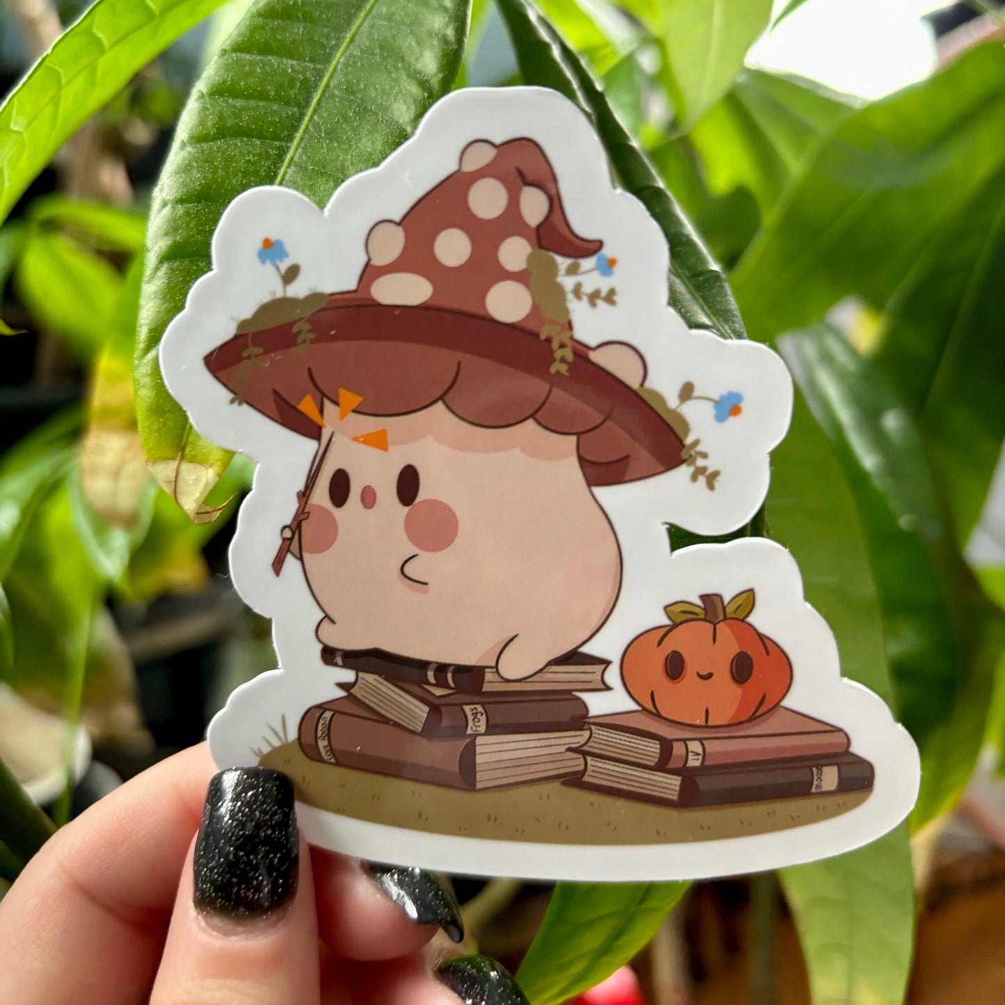 Wizard Mushroom Vinyl Sticker | Cute Halloween Autumn Decor