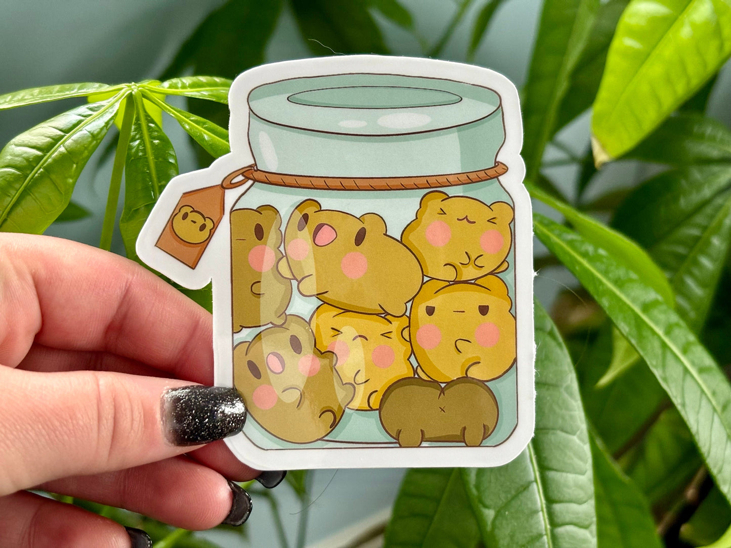 Jar of Frogs Sticker | Cute Kawaii Waterproof Vinyl
