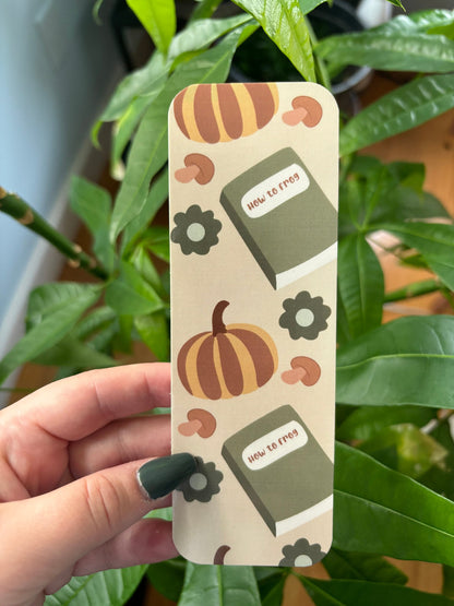 Autumn Bookmark | Cozy Fall Design, Mushrooms & Pumpkins