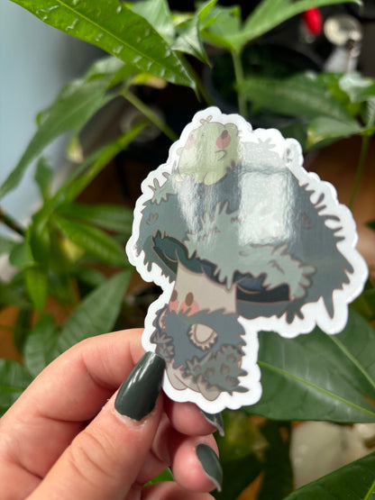 Autumn Frog on Mushroom Sticker | Halloween Waterproof Vinyl Decal
