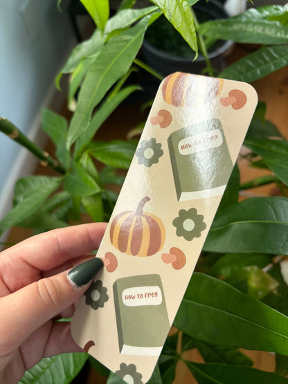 Autumn Bookmark | Cozy Fall Design, Mushrooms & Pumpkins