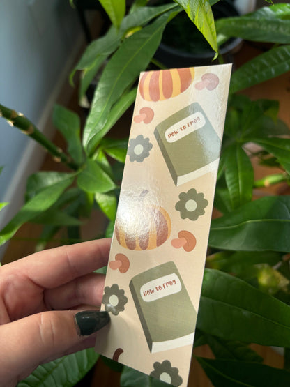 Autumn Bookmark | Cozy Fall Design, Mushrooms & Pumpkins