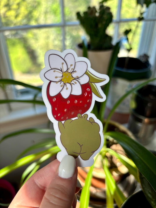 Gerald reaching for strawberry