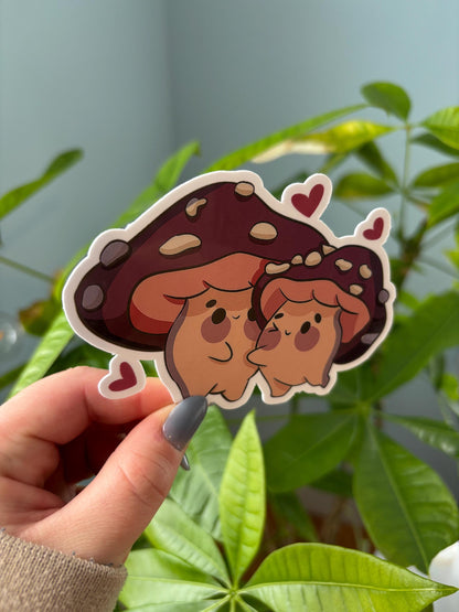 Valentine's Day Mushroom Sticker | Kawaii Laptop Decal