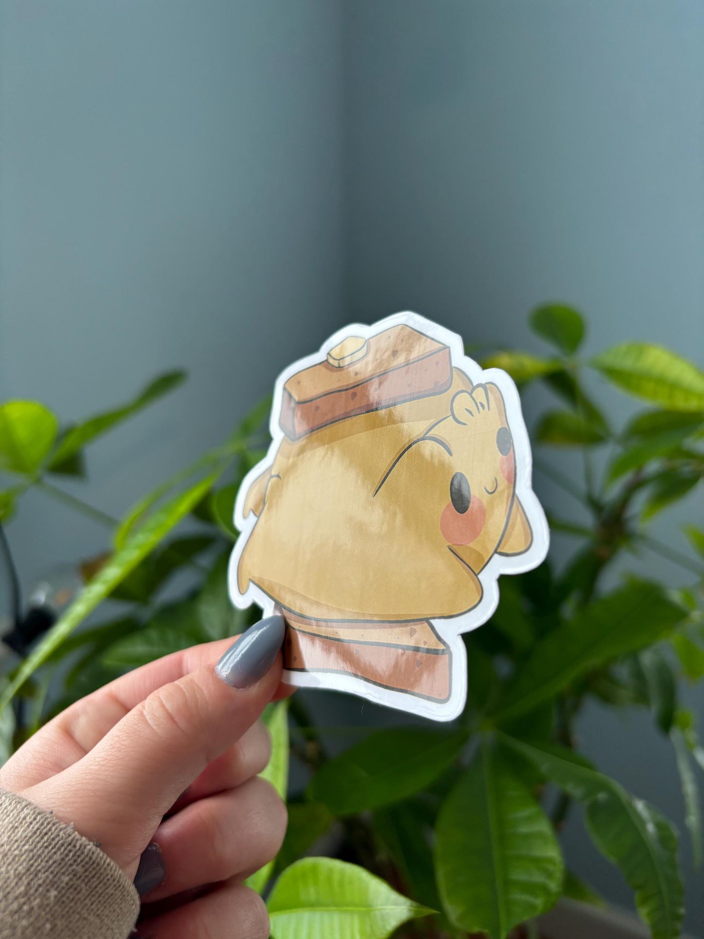 Frog Toast Sticker | Kawaii Laptop Decal, Water Bottle Sticker