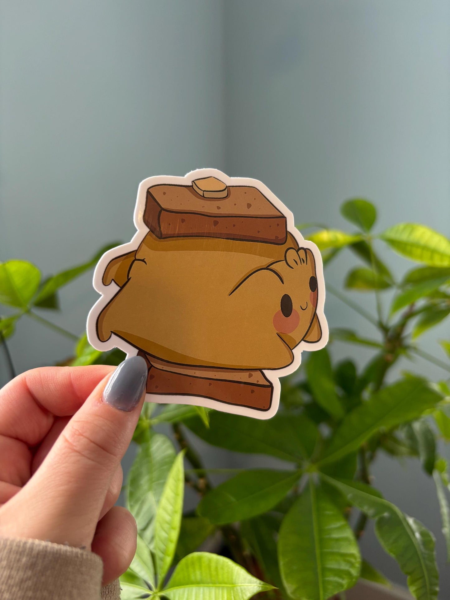 Frog Toast Sticker | Kawaii Laptop Decal, Water Bottle Sticker