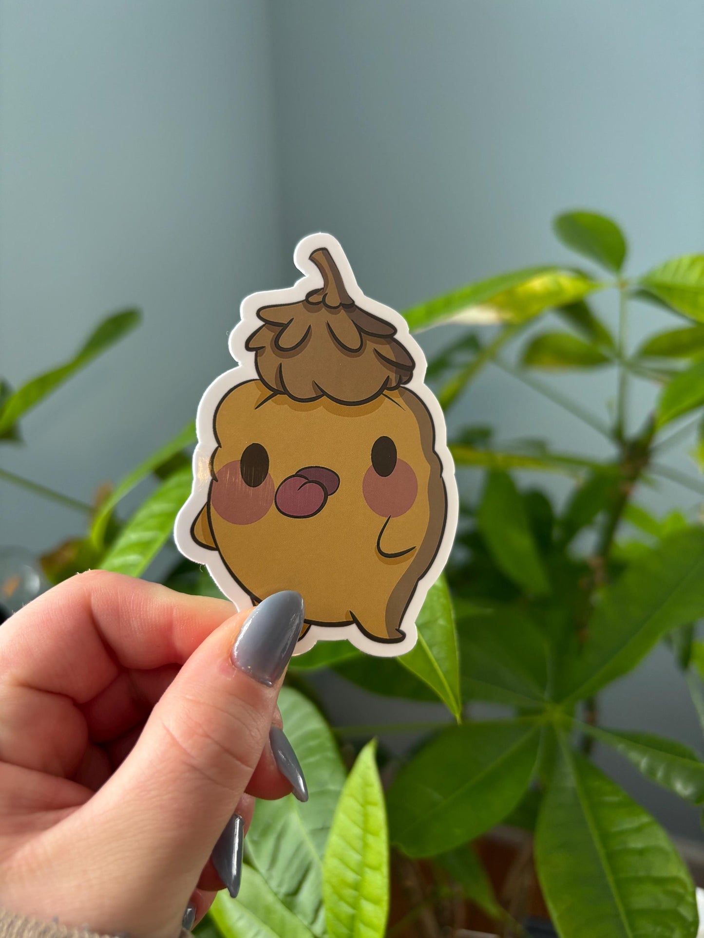 Acorn Cap Frog Sticker | Kawaii Vinyl Decal