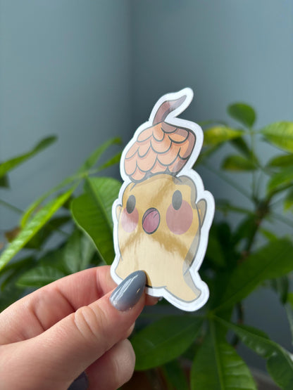 Frog Sticker | Kawaii Acorn Hat, Laptop Decal