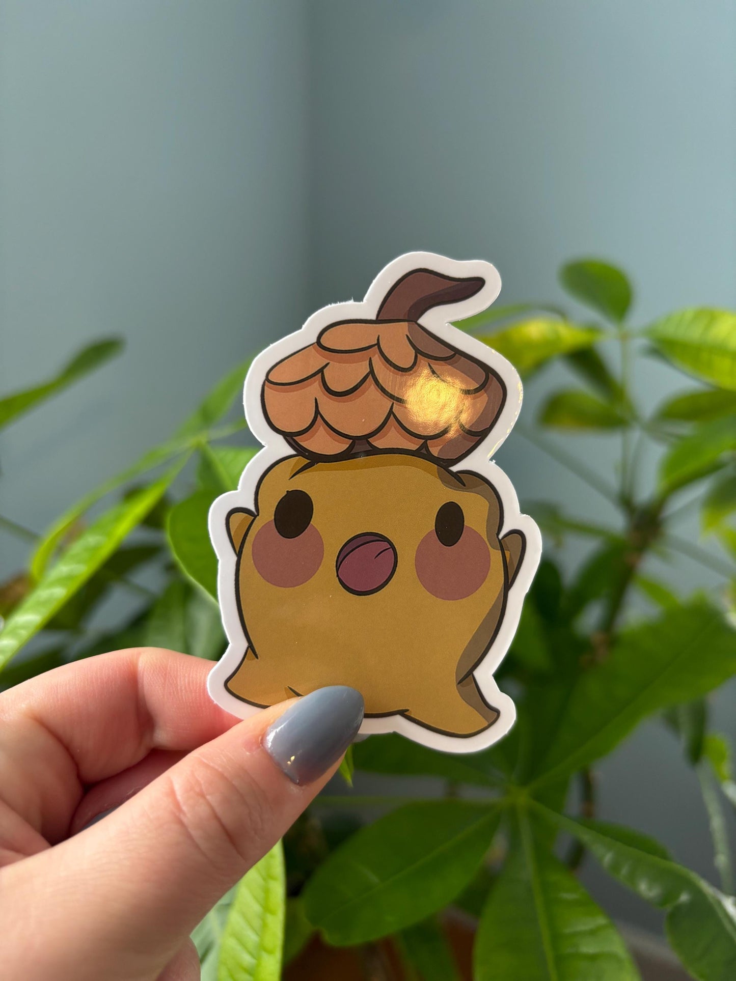 Frog Sticker | Kawaii Acorn Hat, Laptop Decal