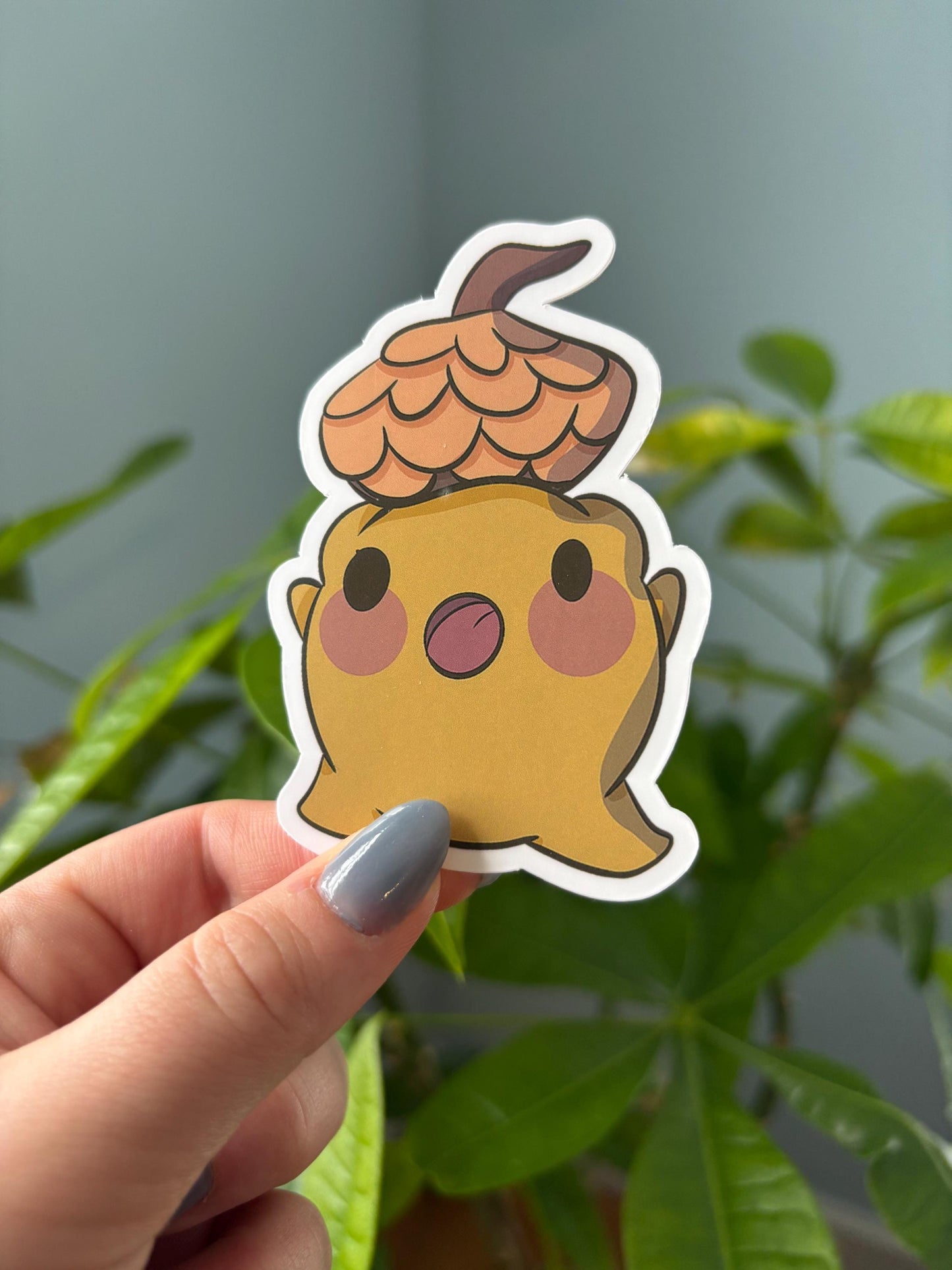 Frog Sticker | Kawaii Acorn Hat, Laptop Decal