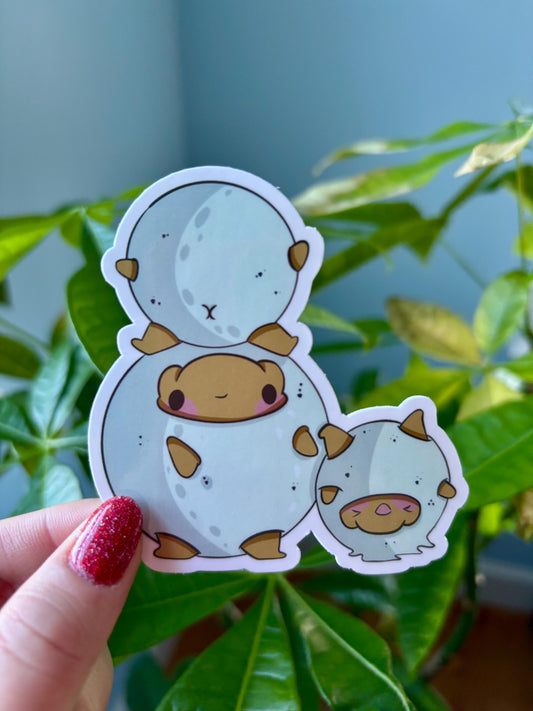 Kawaii Frog Snowman Sticker | Whimsical Winter Decal