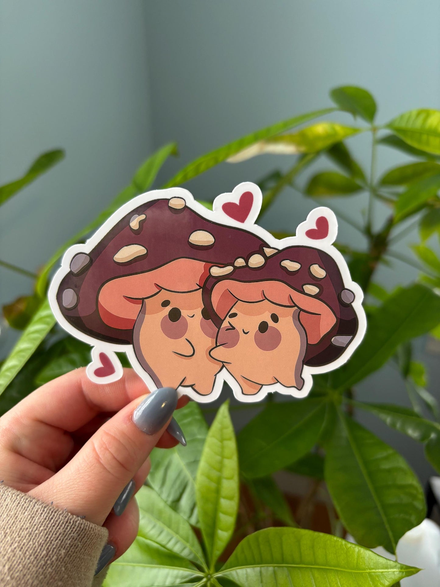 Valentine's Day Mushroom Sticker | Kawaii Laptop Decal
