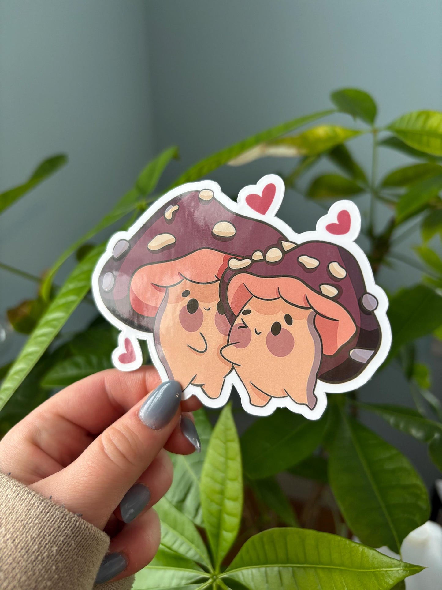 Valentine's Day Mushroom Sticker | Kawaii Laptop Decal