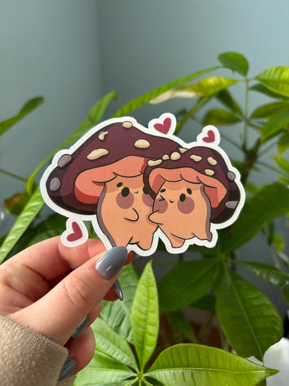 Valentine's Day Mushroom Sticker | Kawaii Laptop Decal
