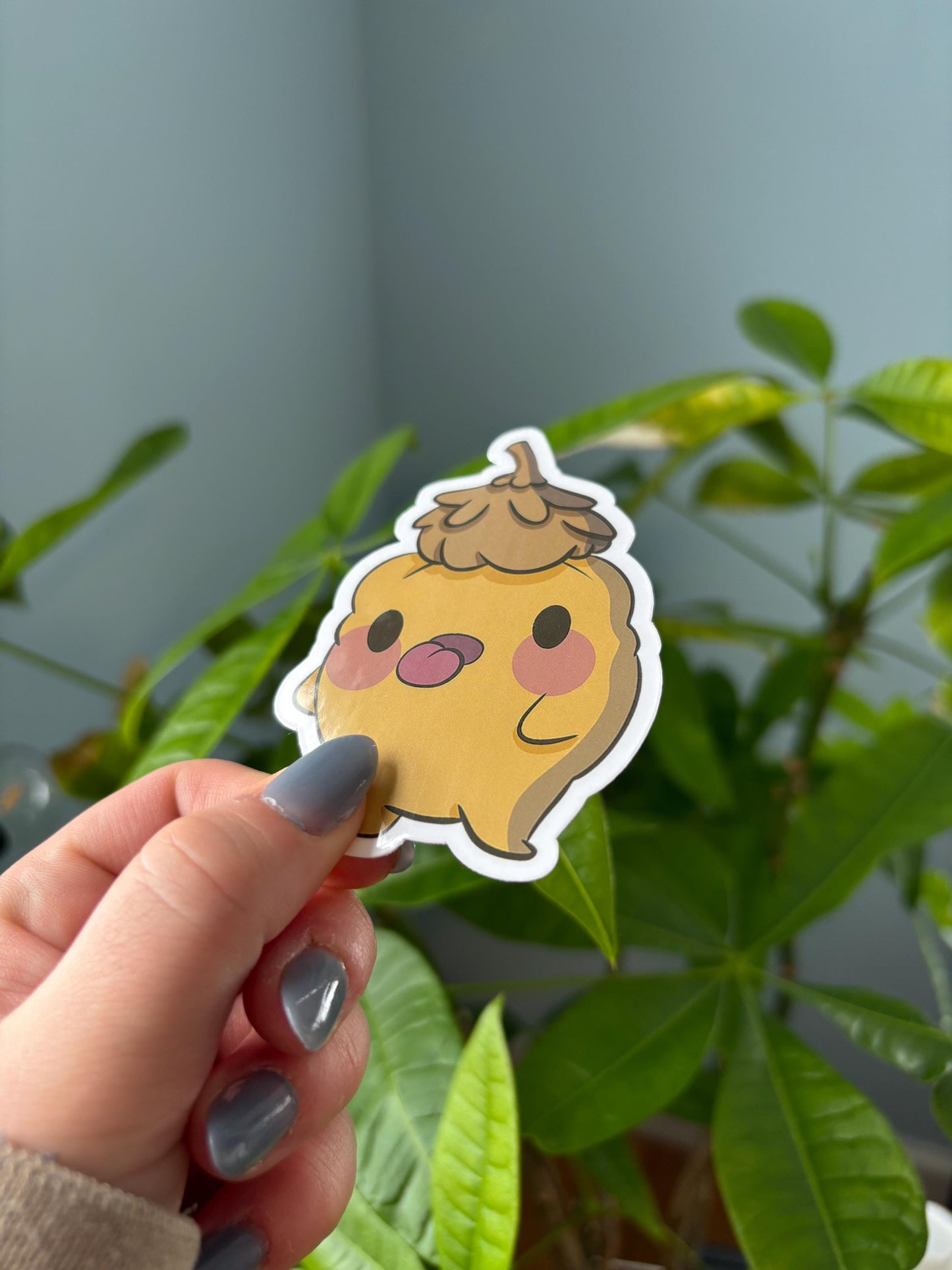 Acorn Cap Frog Sticker | Kawaii Vinyl Decal