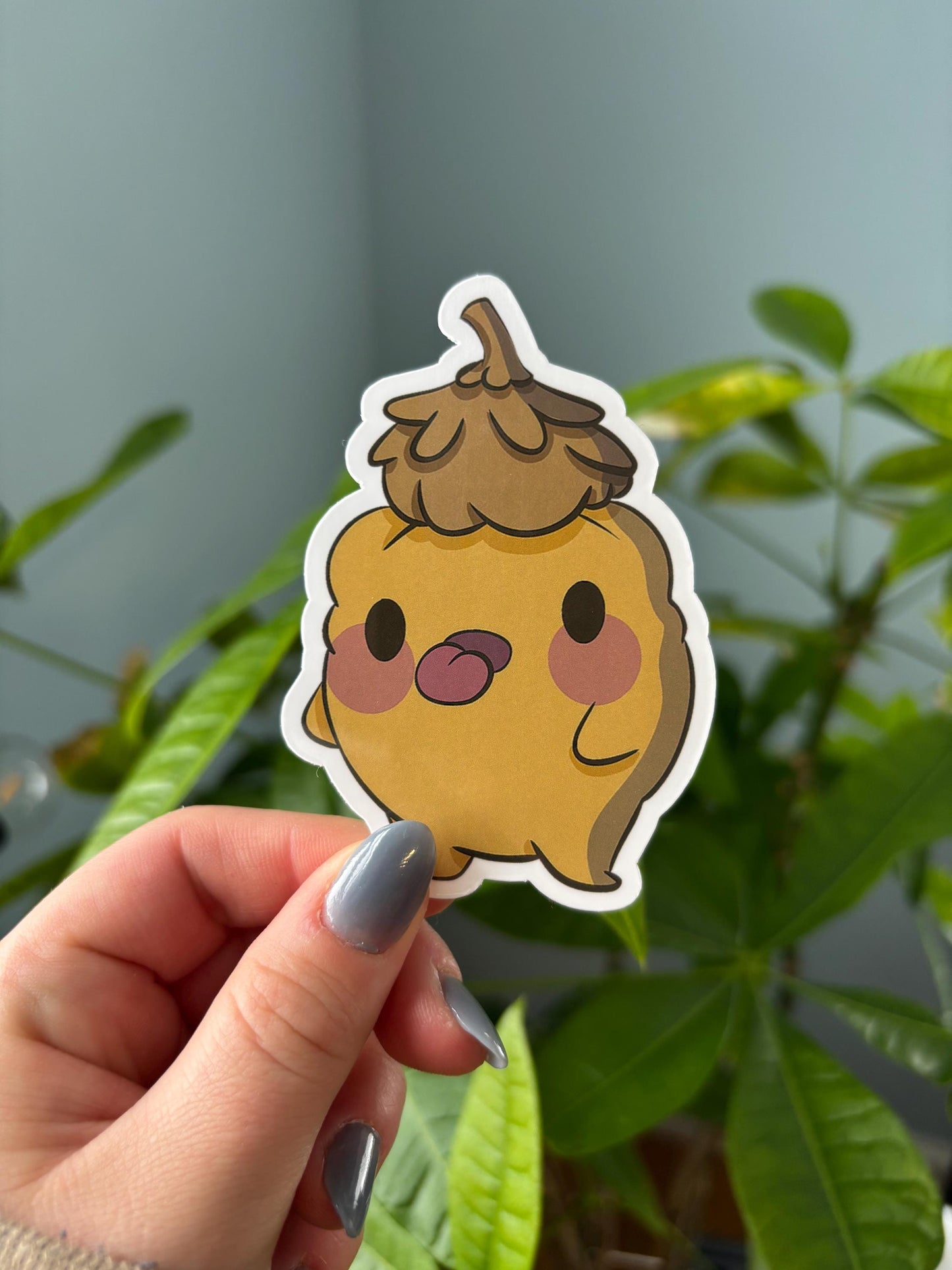 Acorn Cap Frog Sticker | Kawaii Vinyl Decal