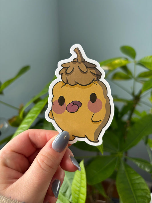 Acorn Cap Frog Sticker | Kawaii Vinyl Decal