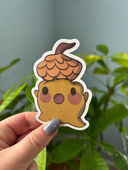 Frog Sticker | Kawaii Acorn Hat, Laptop Decal
