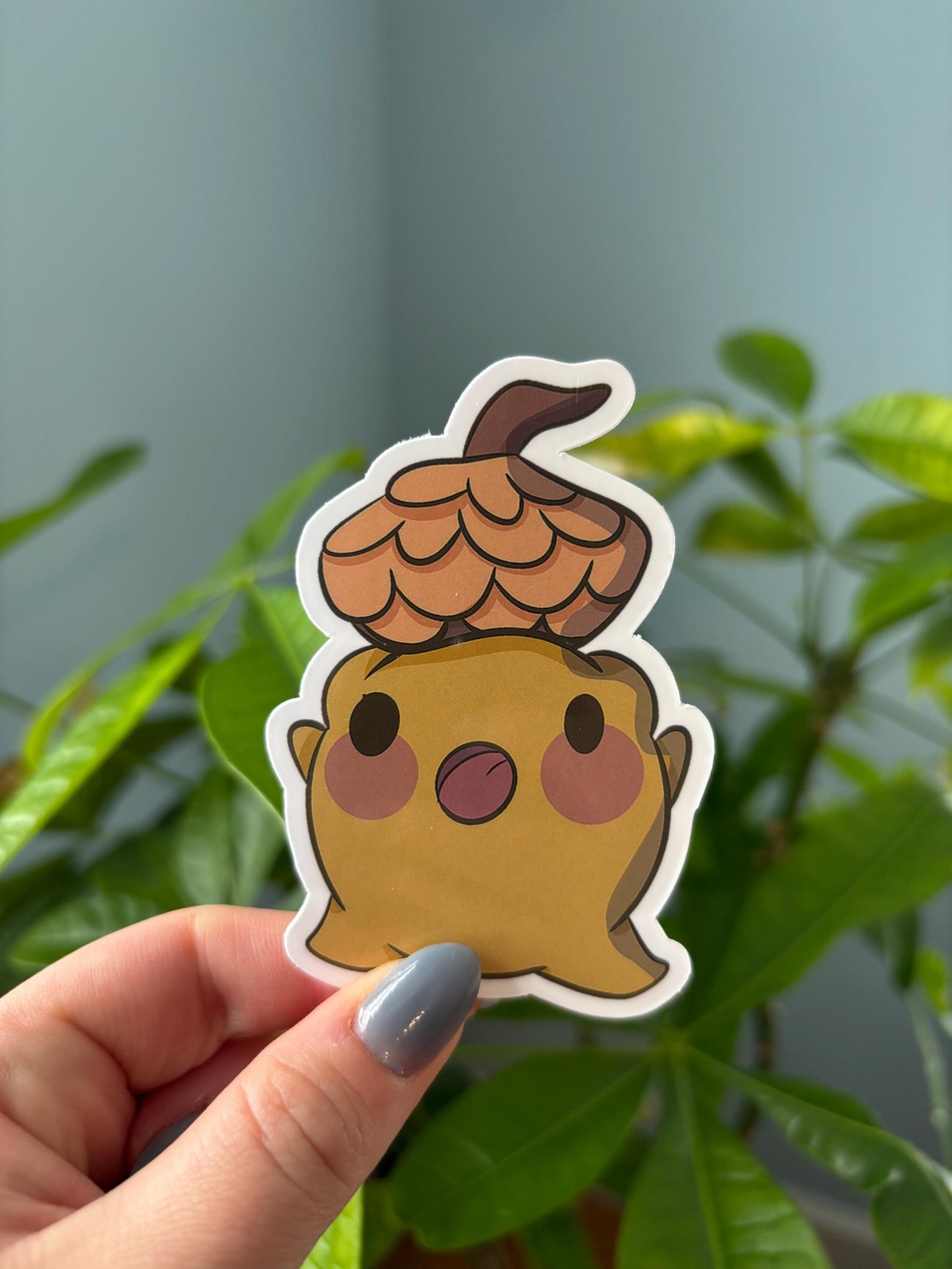 Frog Sticker | Kawaii Acorn Hat, Laptop Decal